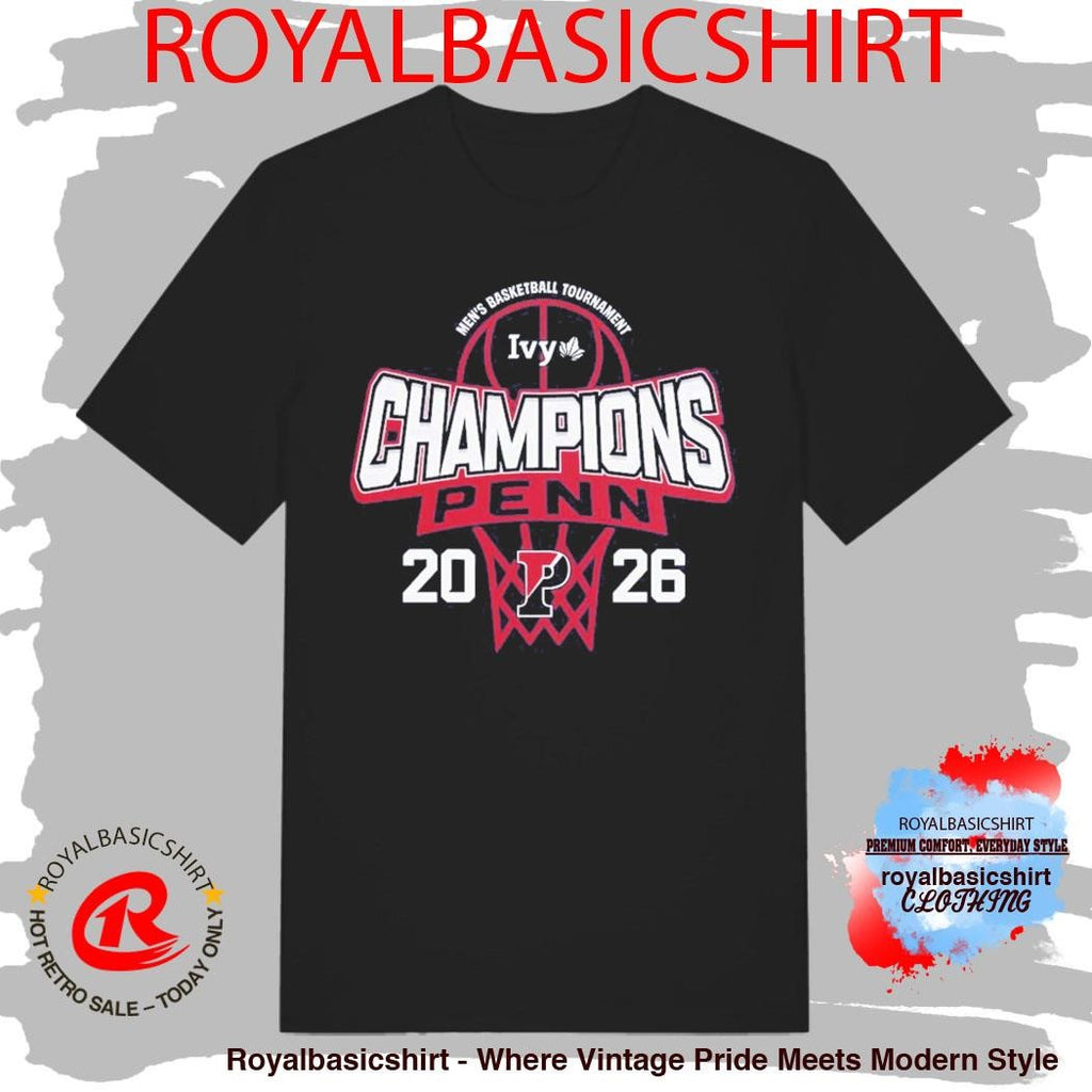Pennsylvania Quakers Men’s Basketball Ivy League Tournament Champions Locker Room T-Shirt
