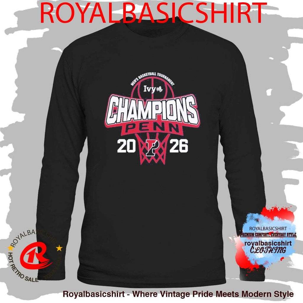 Pennsylvania Quakers Men’s Basketball Ivy League Tournament Champions Locker Room T-Shirt