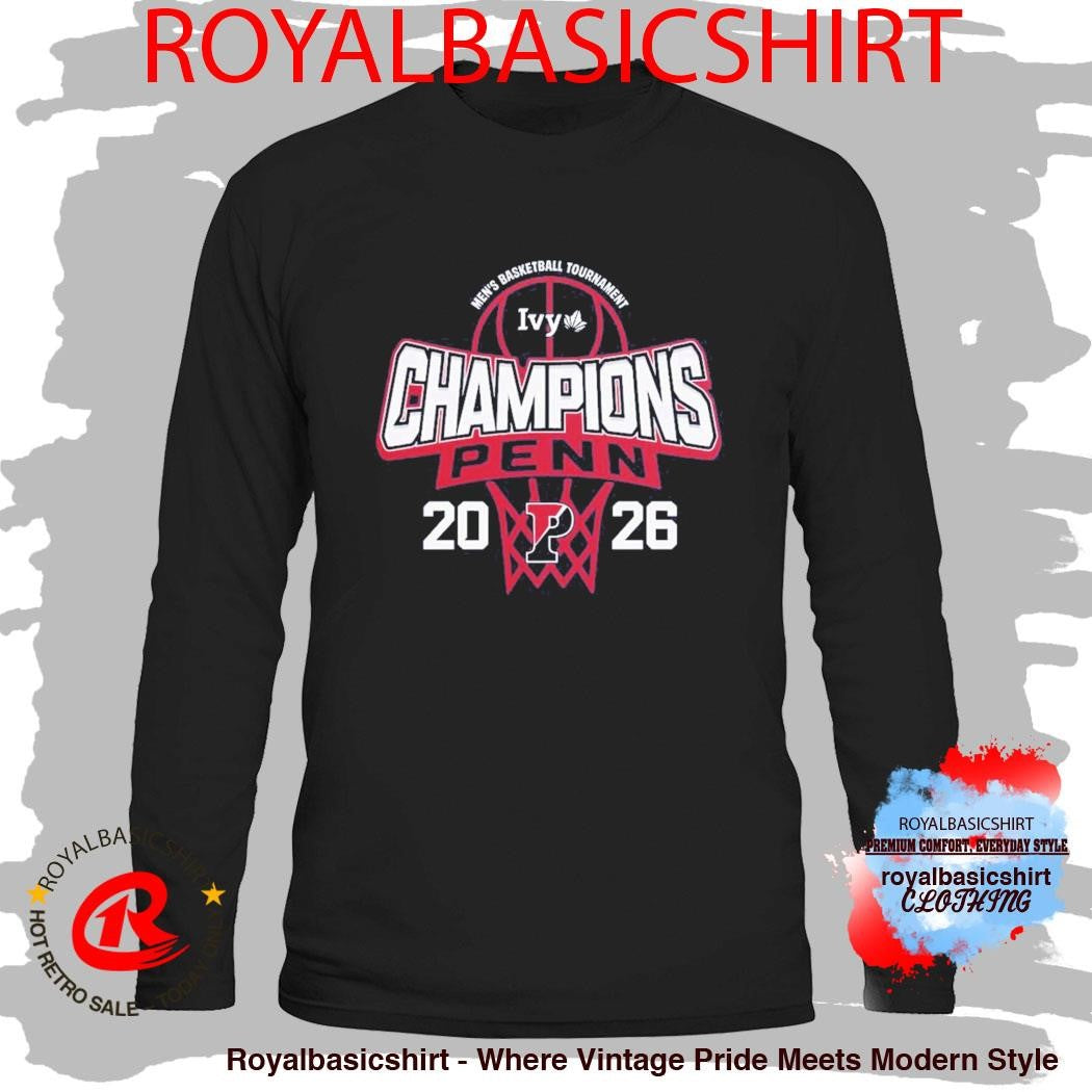 Pennsylvania Quakers Men’s Basketball Ivy League Tournament Champions Locker Room T-Shirt