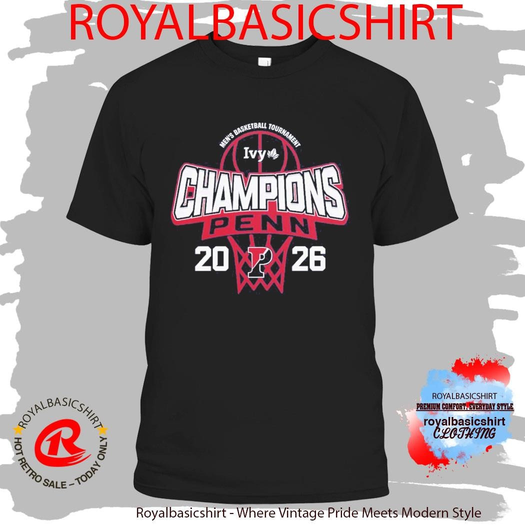 Pennsylvania Quakers Men’s Basketball Ivy League Tournament Champions Locker Room T-Shirt