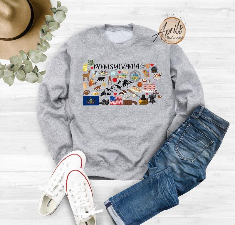 Pennsylvania Sweatshirt, Pennsylvania Hoodie, Gift For Women Shirt | PrintMintTees.com