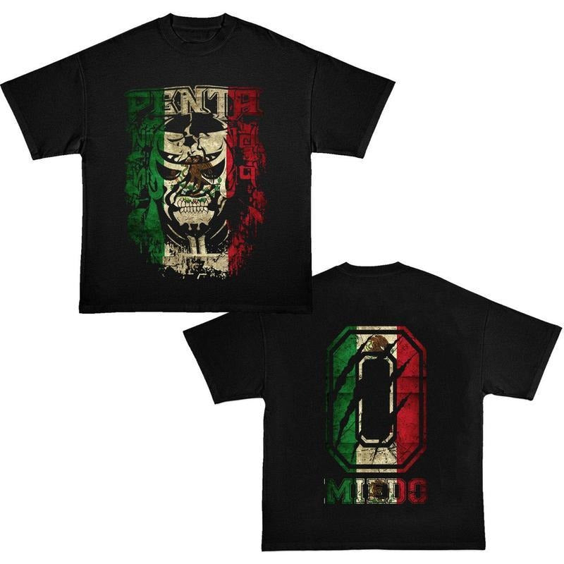 Penta Jr. Mexico Flag Design Lucha Libre T-Shirt - 2-Sided Premium Wrestling Graphic Tee with Iconic Design, Perfect Gift...