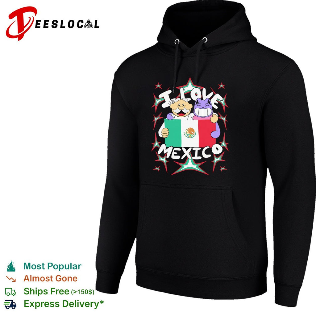 Pepe Le Pew and Felix the Cat I Love Mexico Flag Shirt