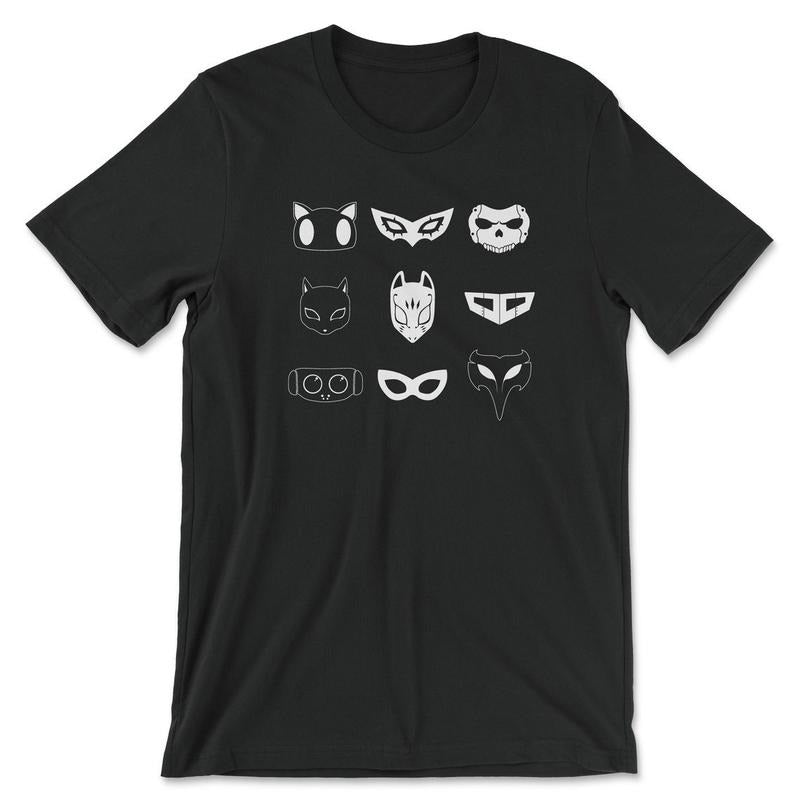 Persona 5 Masks T-Shirt, Sweatshirt, Hoodie,  Cafe Leblanc T-shirt, Persona 5 Shirt, Game Shirt, Coffee & Curry, Megami...