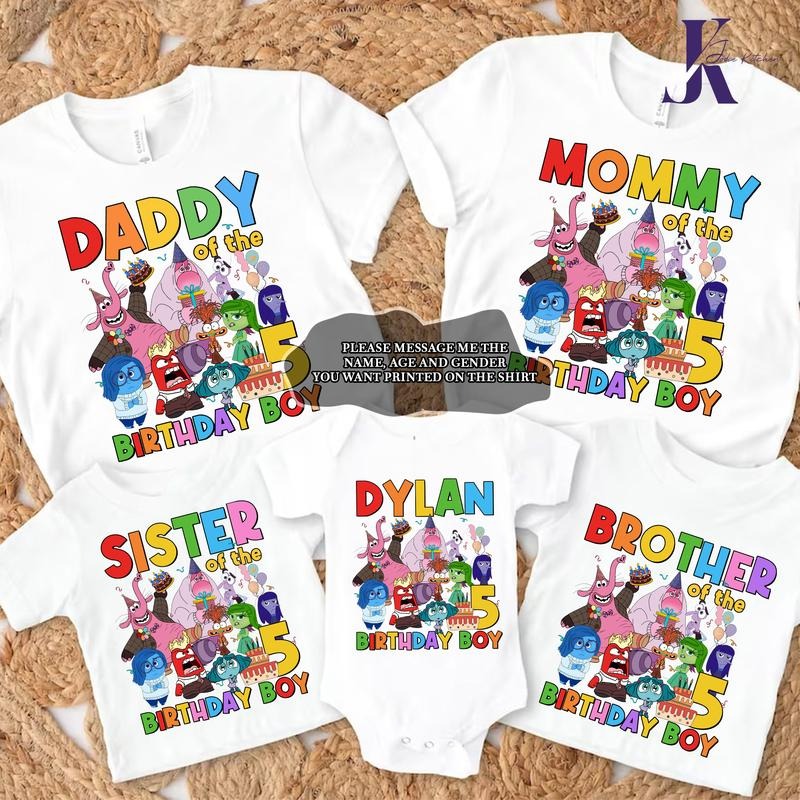 Personalized Birthday Boy Girl Tee, It's Okay To Feel All The Feels Shirt, Custom Name Inside Out Shirt, Inside out 2...