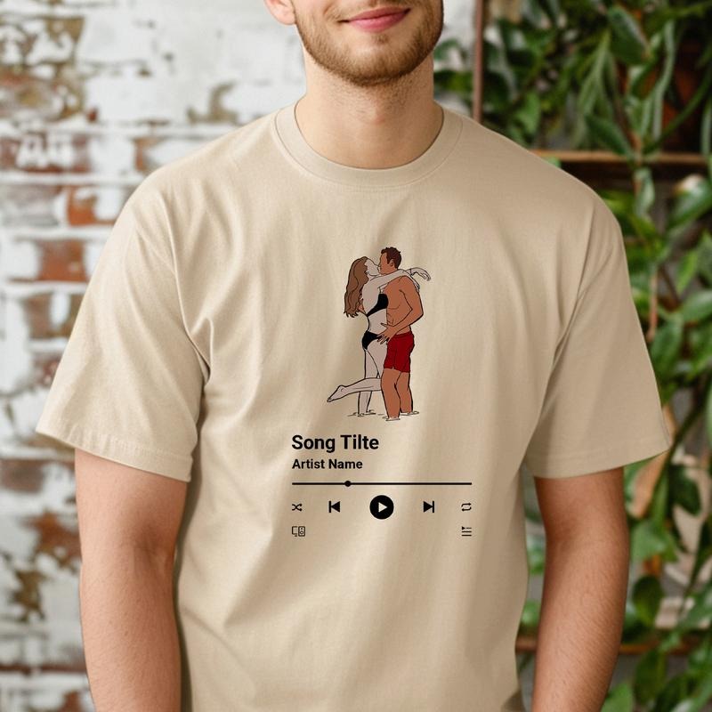 Personalized Couple Portrait T-Shirt, Custom Photo & Song Shirt, Album Music Shirt, Song Name T Shirt, Artist Name Shirt,...