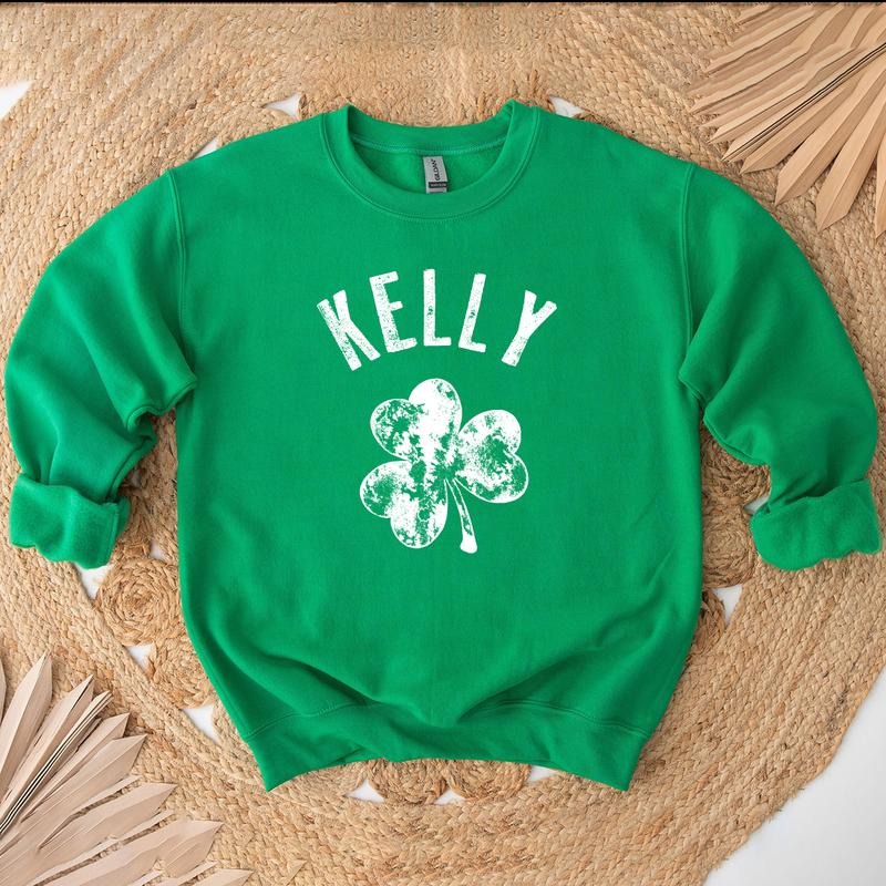 Personalized Name St Patricks Day Crewneck Sweatshirt, Hoodie, T-shirt, St. Patrick's Day Gifts | PrintMintTees.com