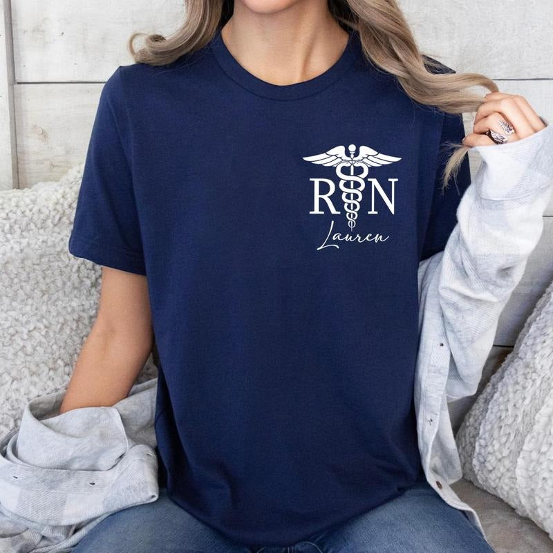 Personalized RN T-shirt, Registered Nurse Logo Shirt, Custom Nurse Tee, Gift for Nurse Hoodie, Sweatshirt | PrintMintTees.com