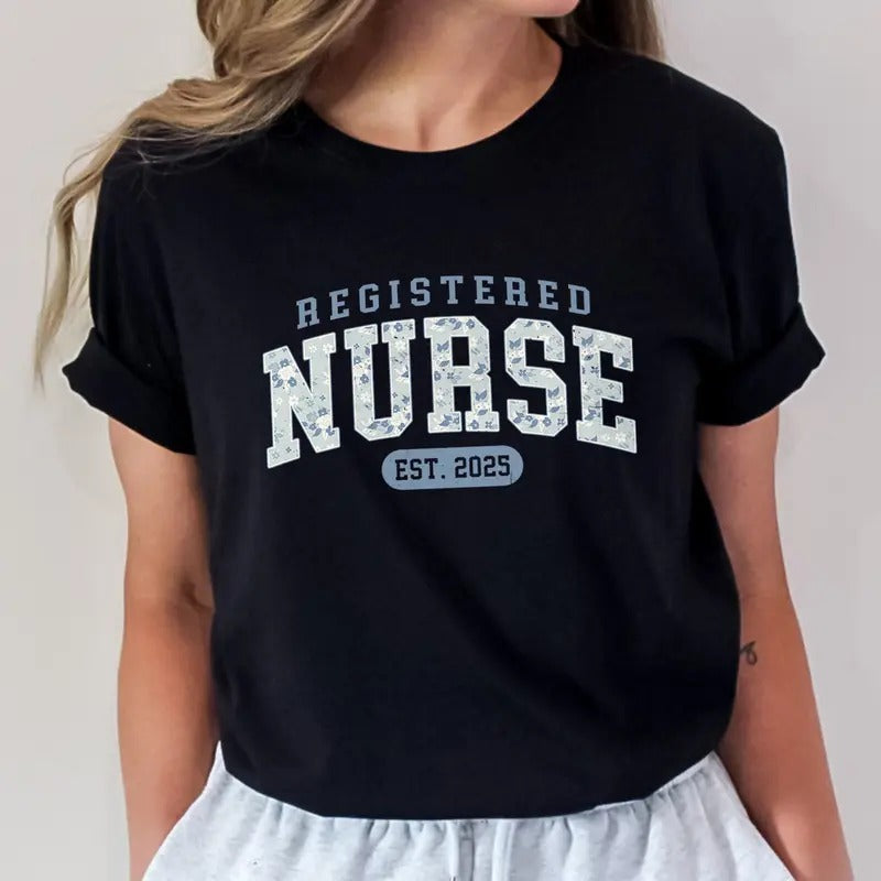 Personalized Registered Nurse Shirt Custom Nurse Floral RN Nurses Week Shirt Nurse Graduation T-Shirts, Hoodie, Sweatshirt
