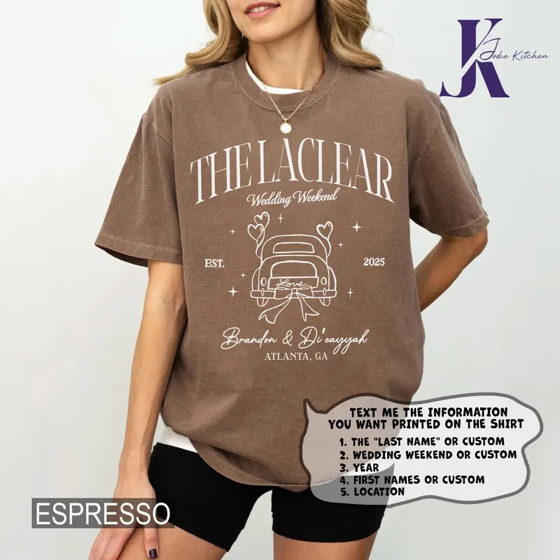 Personalized Wedding Weekend Shirts, Custom Location Bridal Party Tshirt, Cocktail Social Club Matching Tee, Bride and...