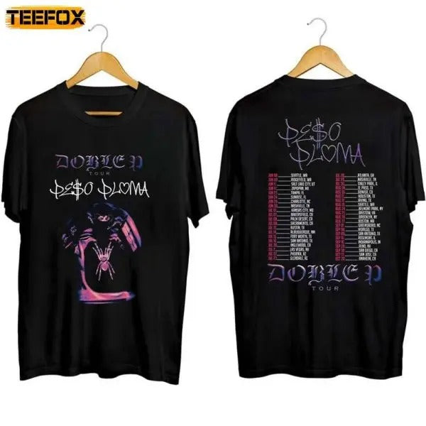Peso Pluma Doble P Tour 2023 Double Sided Short-Sleeve T-Shirt Hoodie Sweatshirt | PrintMintTees.com
