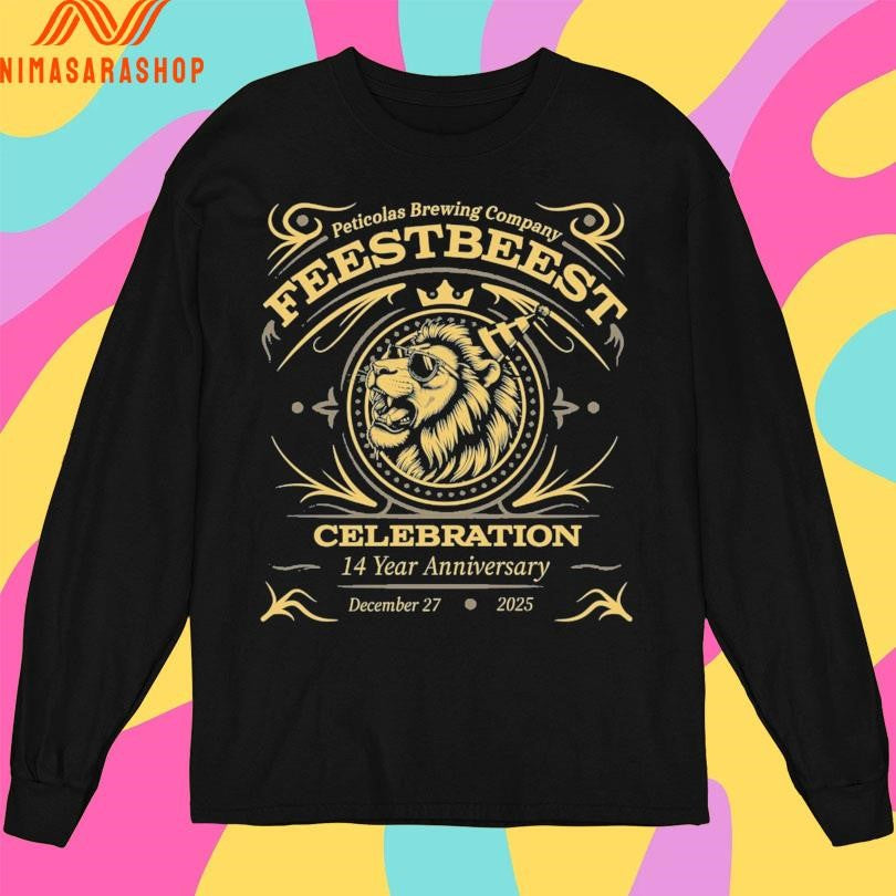 Peticolas Brewing Company Feestbeest Lion Celebration 14 Year Anniversary December 27 2025 Shirts