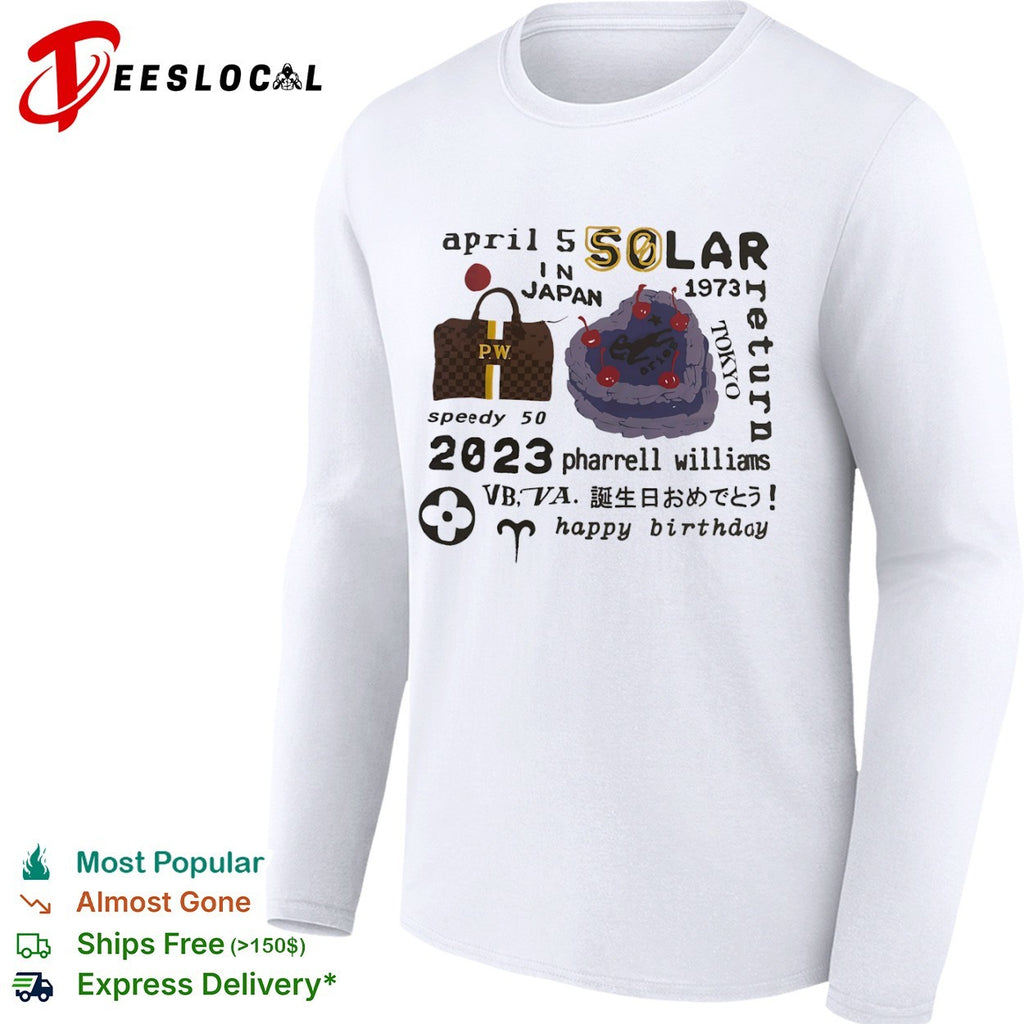 Pharrell Williams happy birthday April 5 Solar return Japan Tokyo heart cake duffle bag shirt