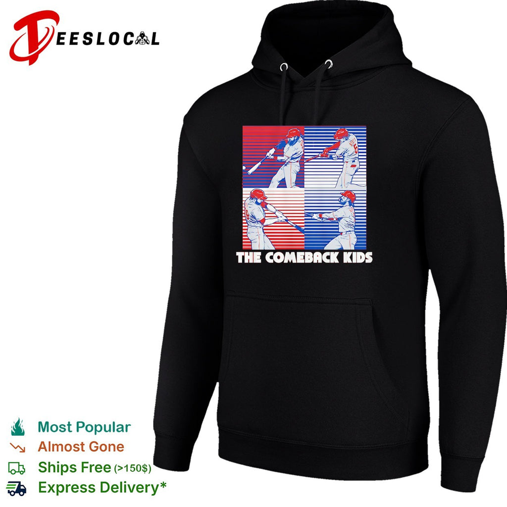 Philadelphia Phillies baseball The Comeback Kids players with slugger swing shirt