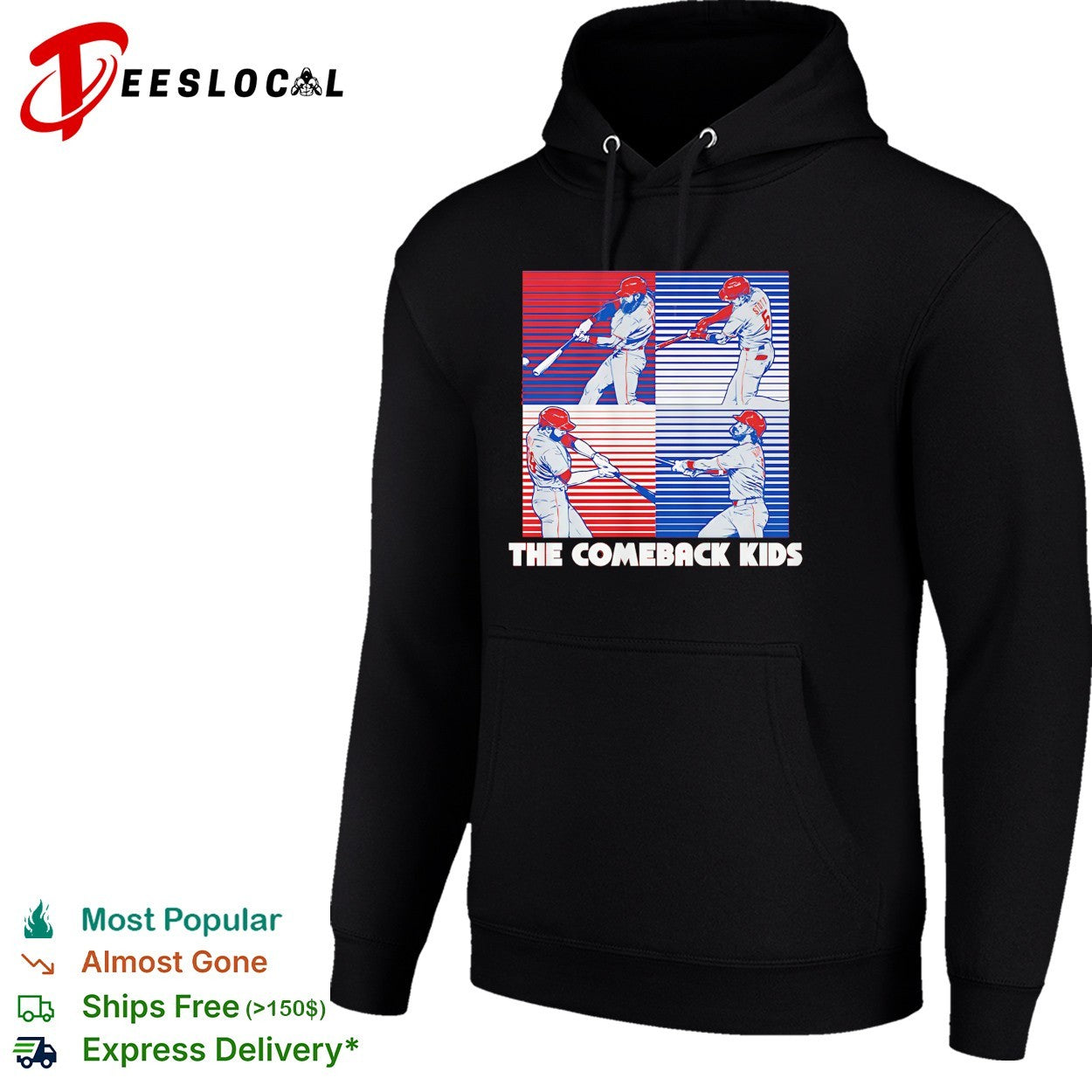 Philadelphia Phillies baseball The Comeback Kids players with slugger swing shirt
