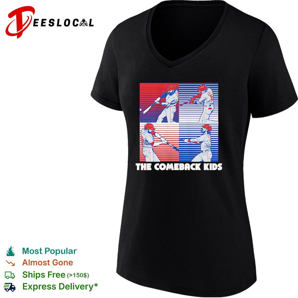 Philadelphia Phillies baseball The Comeback Kids players with slugger swing shirt