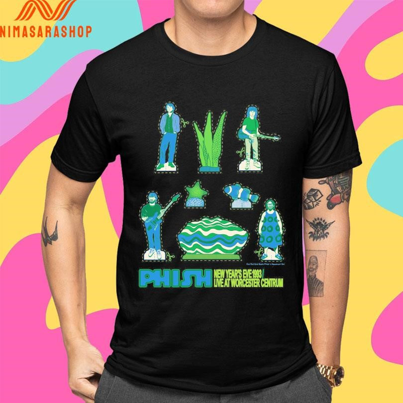 Phish New Year’s Eve 1993 Live At Worcester Centrum Cut Out And Build Phish’s Aquarium Set Shirts