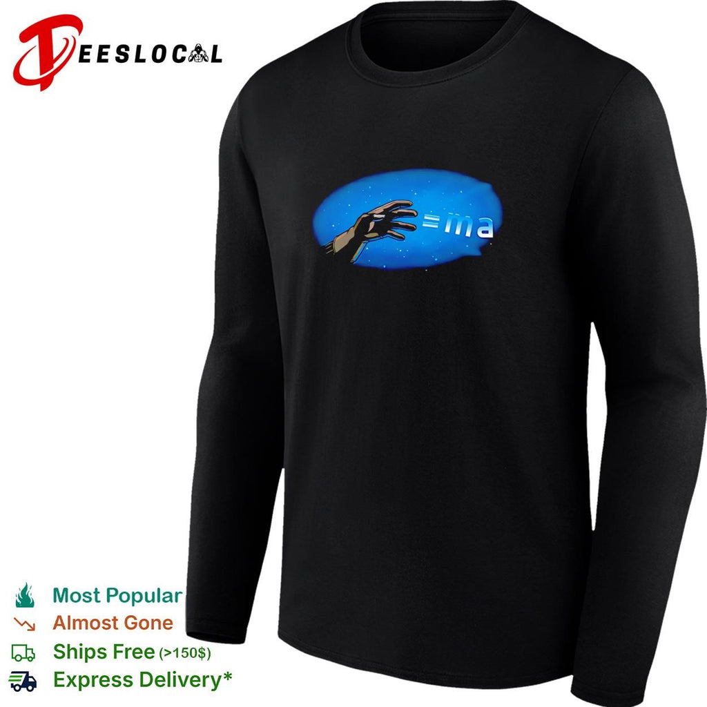 Physics force equation hand space ma shirt