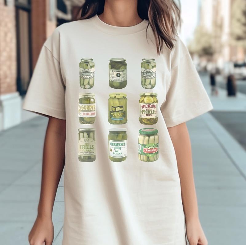 Pickle  T-Shirt Canned Pickles Tshirt Funny Pickle Tee Pickle Lover Shirt Soft Print Tshirt Oversized Fit T-Shirt...