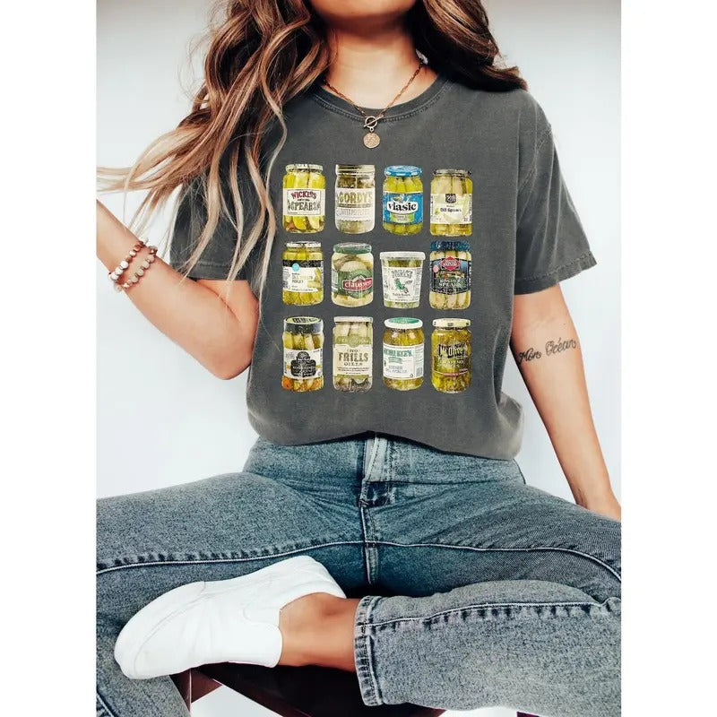 Pickle Shirt, Retro Canned Pickles Shirt, Pickle Jar Shirt, Pickle Lover Shirt, Trendy Womens Shirt, Pickle Graphic Tees...