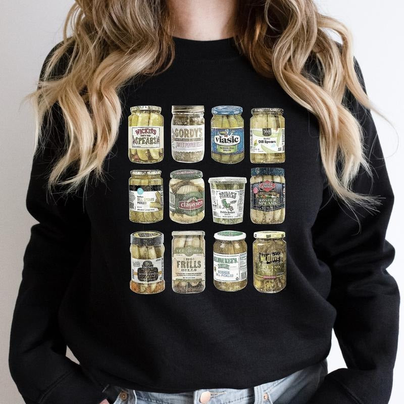 Pickle Sweater, Pickles Jars Sweatshirt, Unisex Pickle Slut Sweater, Pickle Lover Gift Hoodie, Canning Food Long Sleeve....