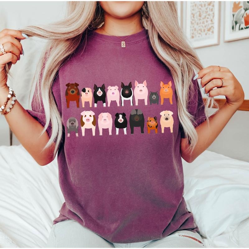 Pig Breeds Farm Animal Lover T-Shirtstyle{n002}2 T-Shirts, Hoodie, Sweatshirt | PrintMintTees.com