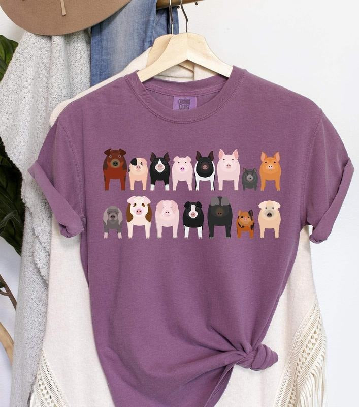Pig Breeds Farm Animal Lover T-Shirtstyle{n002}4 T-Shirts, Hoodie, Sweatshirt | PrintMintTees.com