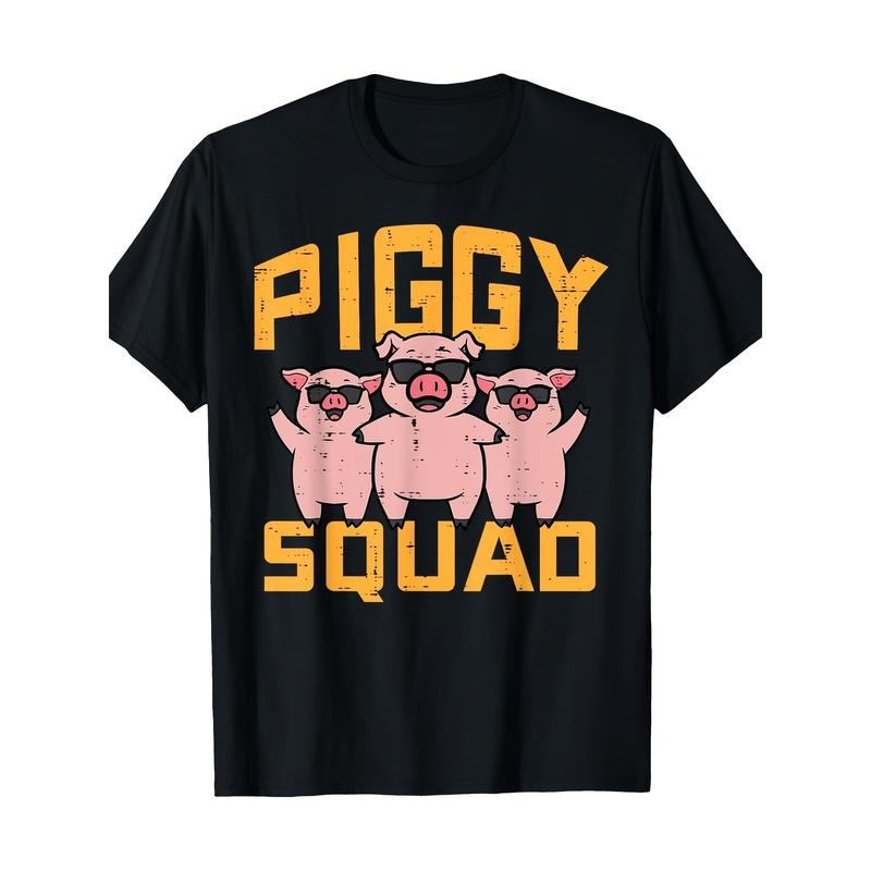 Pig Lover Piggy Squad Hog Farmer Crew Swine T-Shirt-100% Cotton  made in usa Hoodie Sweatshirt | PrintMintTees.com