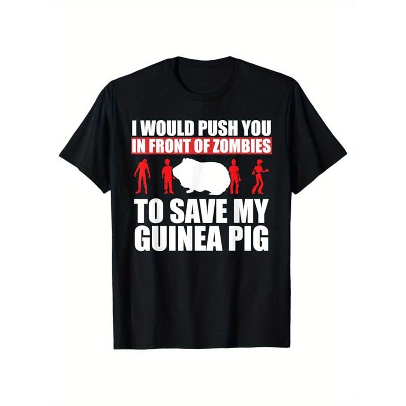 Pig Print, Men's Cotton T-shirt, Graphic Tee Men's Outdoor Clothes, Men's Clothing, Casual Short Sleeve Crew Neck...