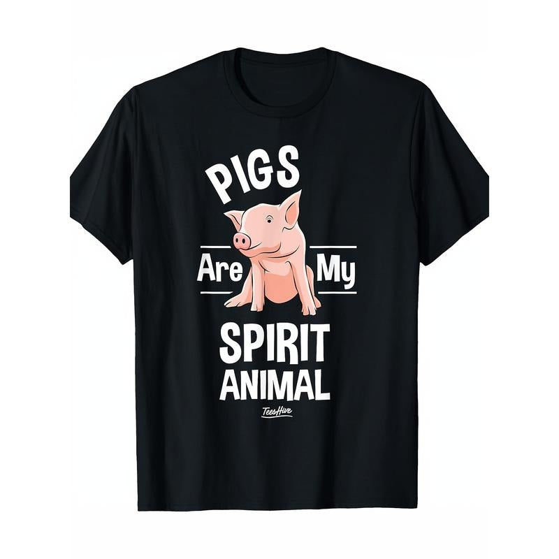 Pigs Are My Spirit Animal T-Shirt -  100% Cotton made in usa Hoodie Sweatshirt | PrintMintTees.com