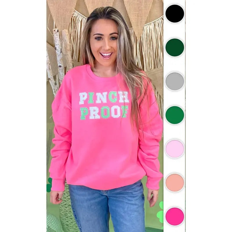 Pinch Proof St Patricks Day Sequin Graphic Sweatshirt Shirt Hoodie | PrintMintTees.com