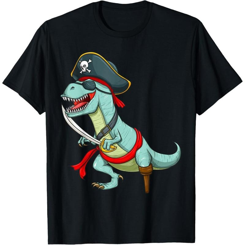 Pirate Dinosaur T Rex Funny Tyrannosaurus Halloween Costume T-Shirt made in usa Hoodie Sweatshirt | PrintMintTees.com