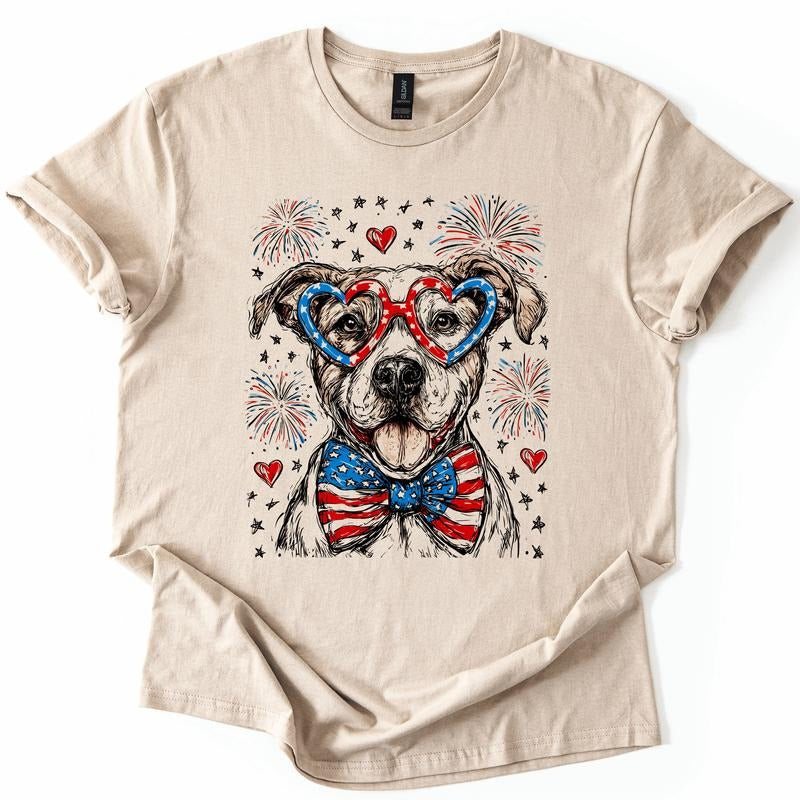 Pitbull Terrier Patriotic Dog USA America Pet Lover 4th July Soft Soft T-Shirts, Hoodie, Sweatshirt