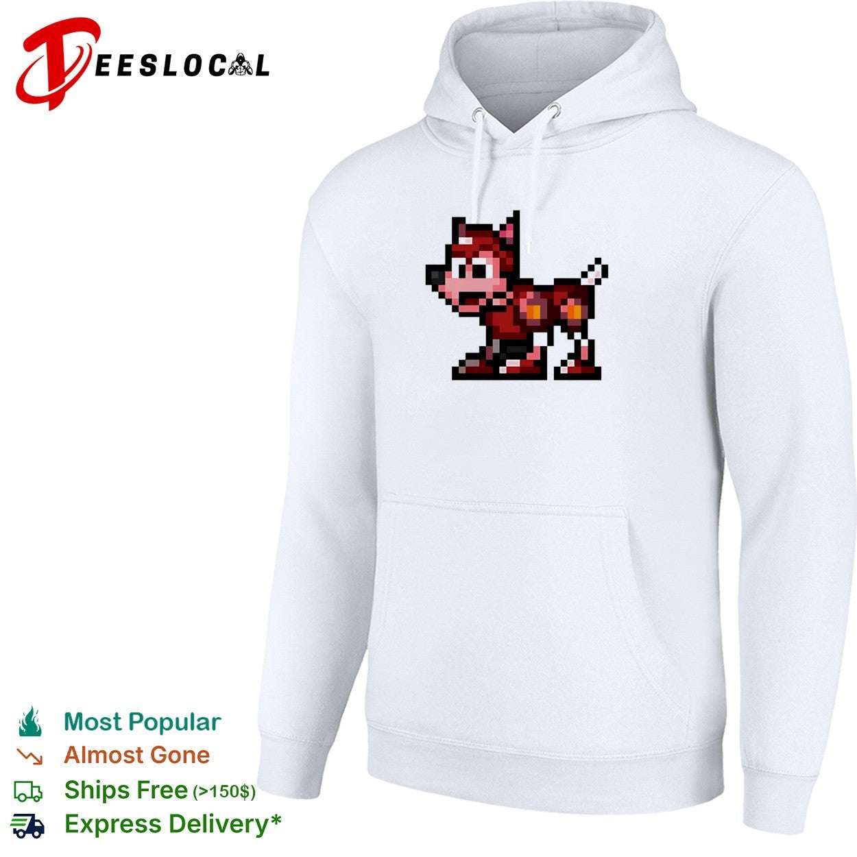 Pixel art robot dog standing shirt