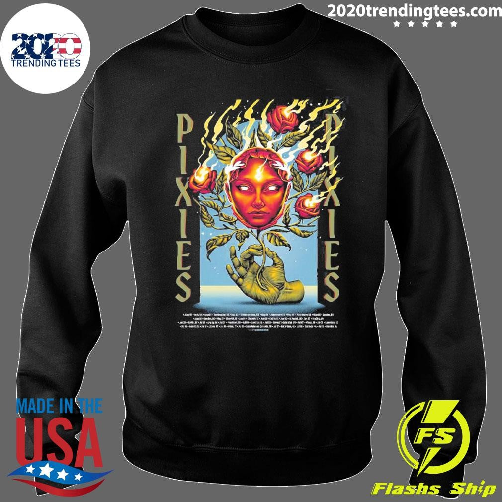 Pixies Europe And UK Tour 2026 Merch Poster Flaming Roses Art Shirt