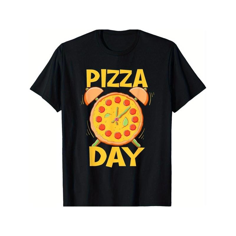 Pizza Baker Food Lover T-Shirt for Men Women, Unsex Trendy Tops Crew Neck Tee, Comfort Street Style Black Tee, Must-have...
