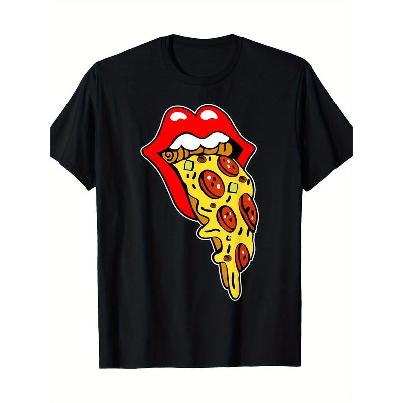 Pizza Mouth Lips T-Shirt -100% Cotton - 220g made in usa Hoodie Sweatshirt | PrintMintTees.com