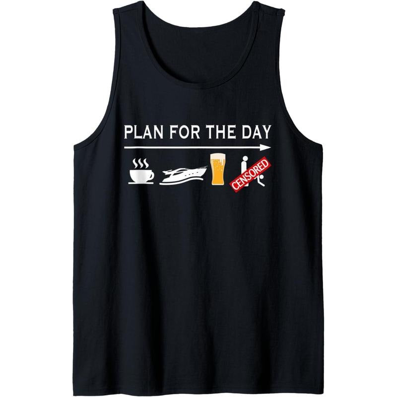 Plan For The Day Coffee Boating Beer Sex Funny Boating Shirt Tank Top made in usa Hoodie Sweatshirt | PrintMintTees.com