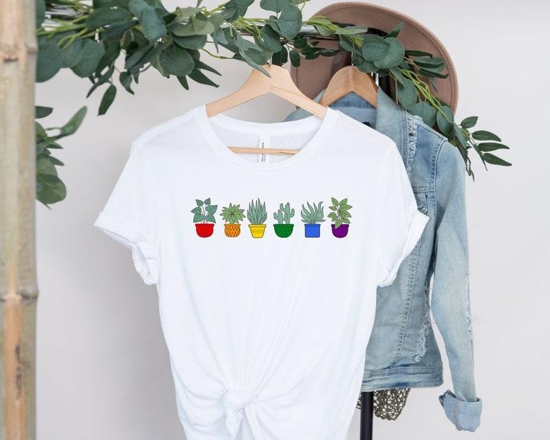 Plant LGBTQ Pride Shirt , Gender Neutral Shirt ,Cute Pride T-Shirt,LGBTQ Ally,Subtle Pride T-Shirt,Queer Gift,Lesbian...