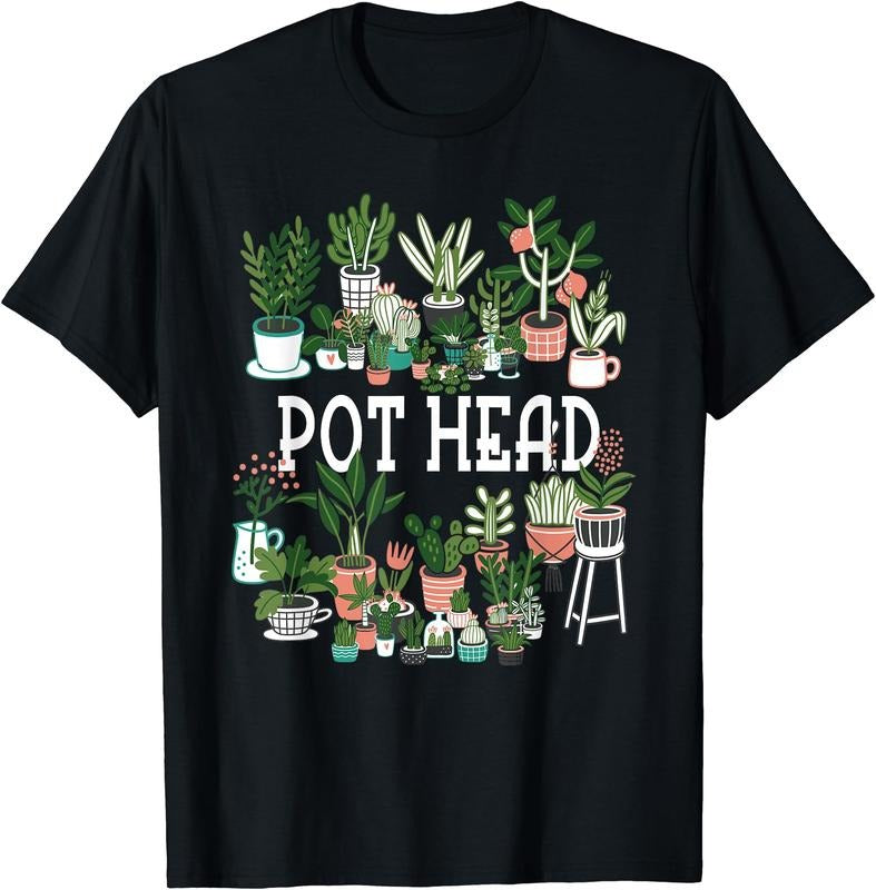 Plant Lover Gardener: Pot Head Succulent Short Sleeve Cotton Short Sleeve T-Shirts, Hoodie, Sweatshirt