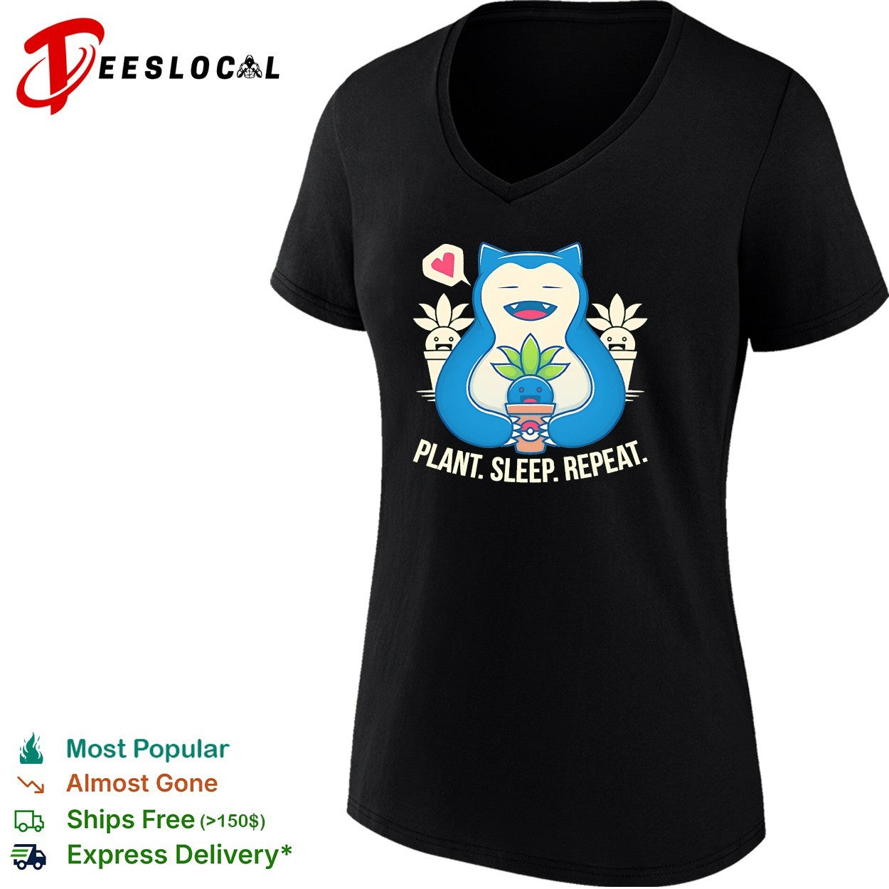 Plant sleep repeat Snorlax shirt