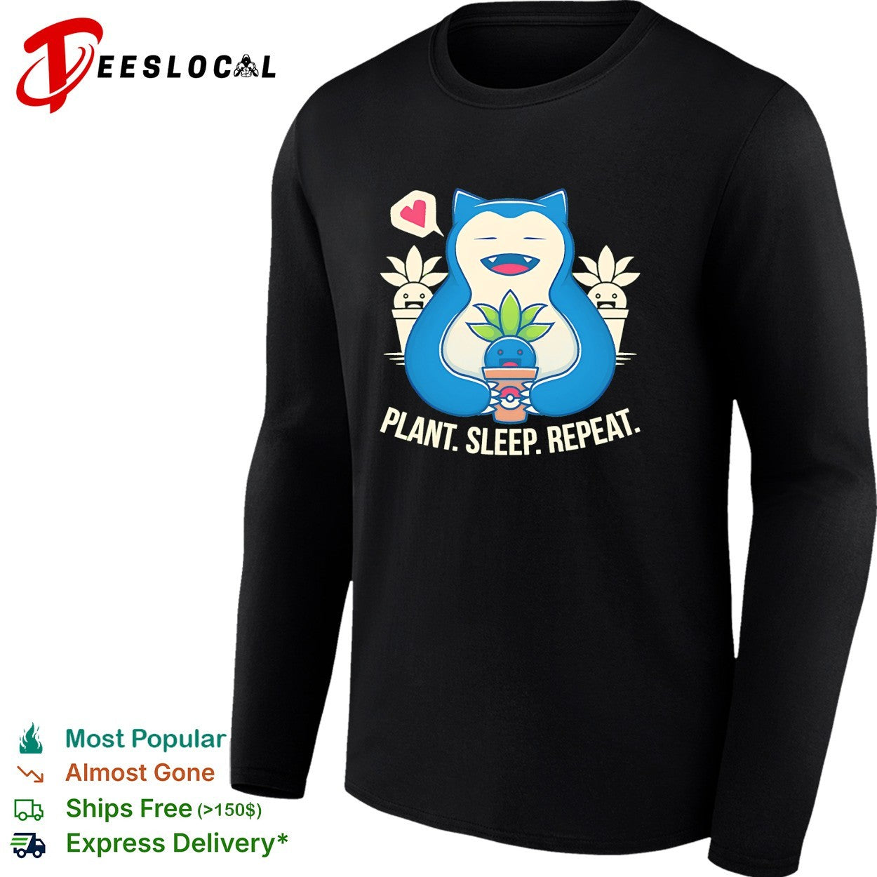 Plant sleep repeat Snorlax shirt