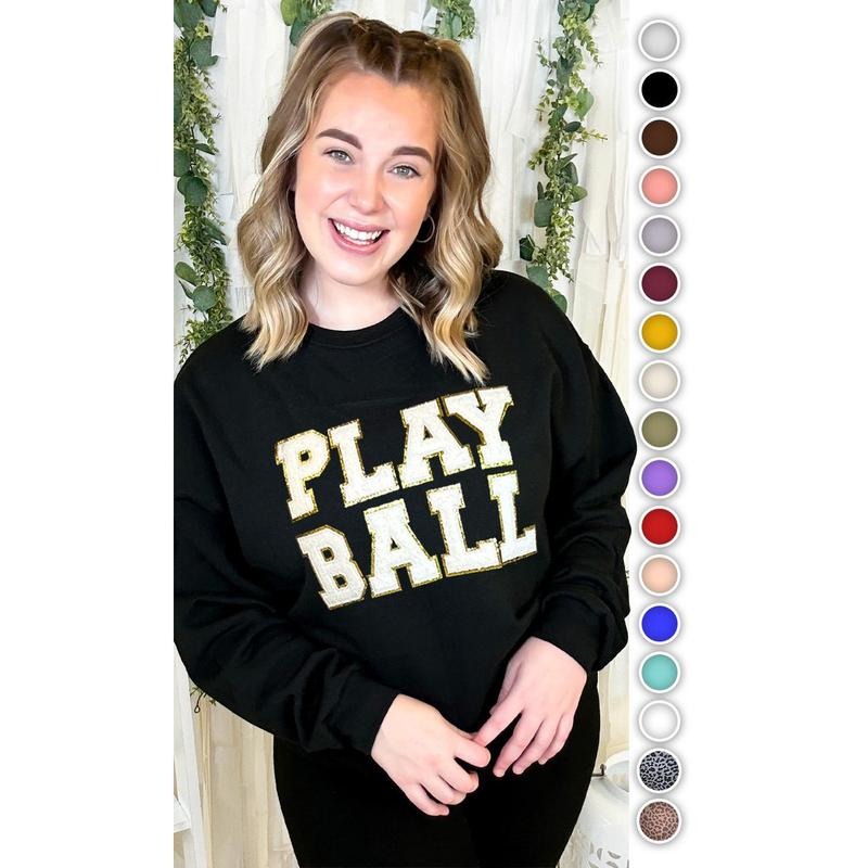 Play Ball Ideal Chenille Sweatshirt Shirt Hoodie | PrintMintTees.com