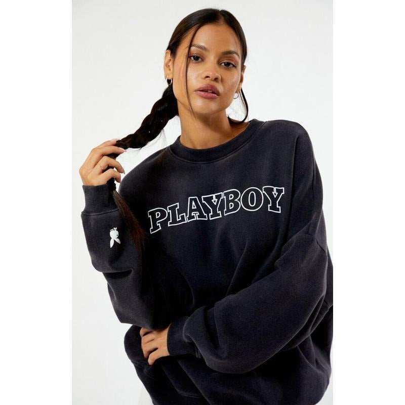 Playboy Women's By PacSun Big Classic Crew Neck Sweatshirt Shirt Hoodie | PrintMintTees.com