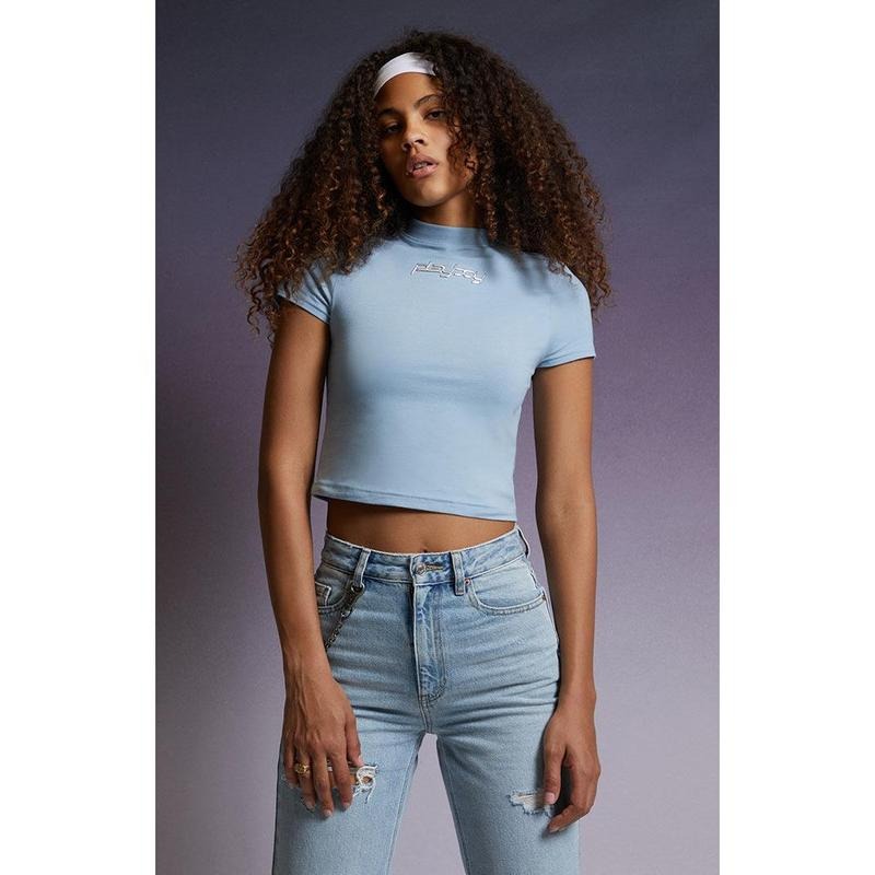 Playboy Women's By PacSun Sleek Mock Neck T-Shirt Hoodie, Sweatshirt | PrintMintTees.com