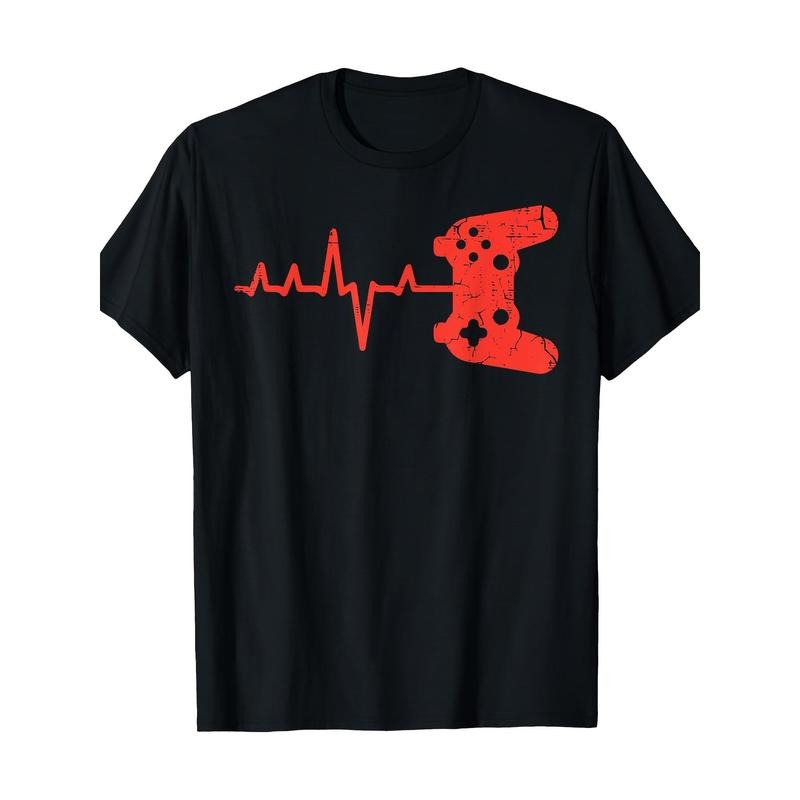 Player Heart Game Controller Video game 100% cotton T-shirt Made in USA Hoodie Sweatshirt | PrintMintTees.com