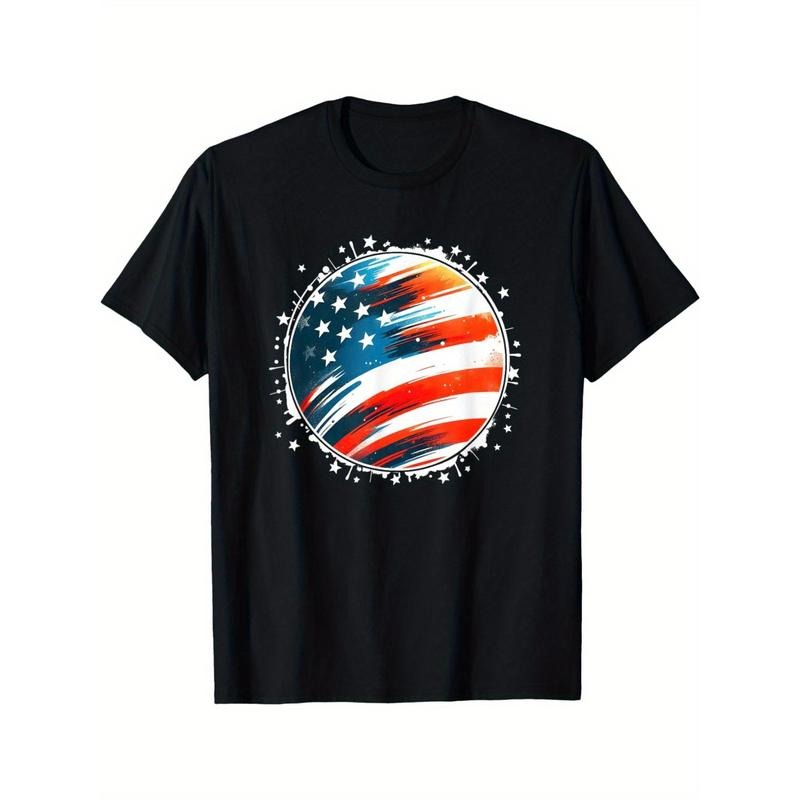Plus Size Women's Patriotic USA Flag T-Shirt
