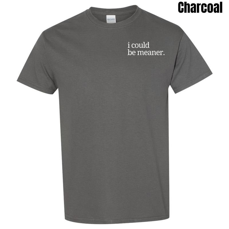 Pocket Size - I Could Be Meaner Gildan Short Sleeve T-Shirt 'NLB' Hoodie Sweatshirt | PrintMintTees.com