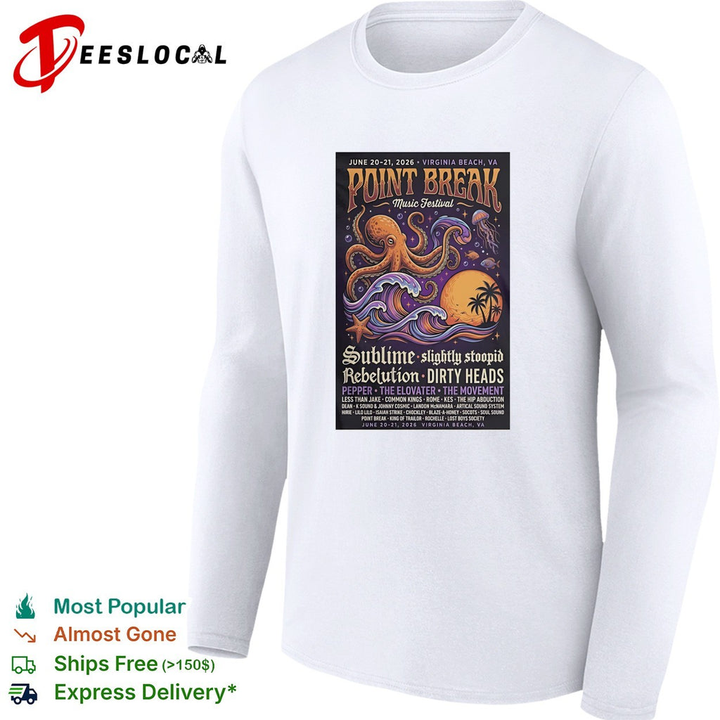 Point Break Music Festival Virginia Beach octopus poster shirt