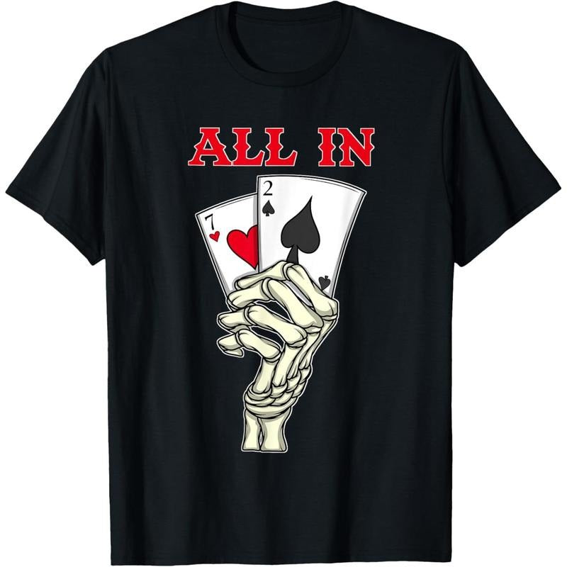 Poker Men 7 2 Skeleton Hand Texas Holdem Poker Player T-Shirt made in usa Hoodie Sweatshirt | PrintMintTees.com